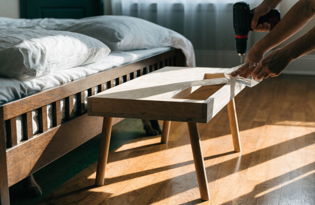 Building a freestanding plywood foot platform for a dog