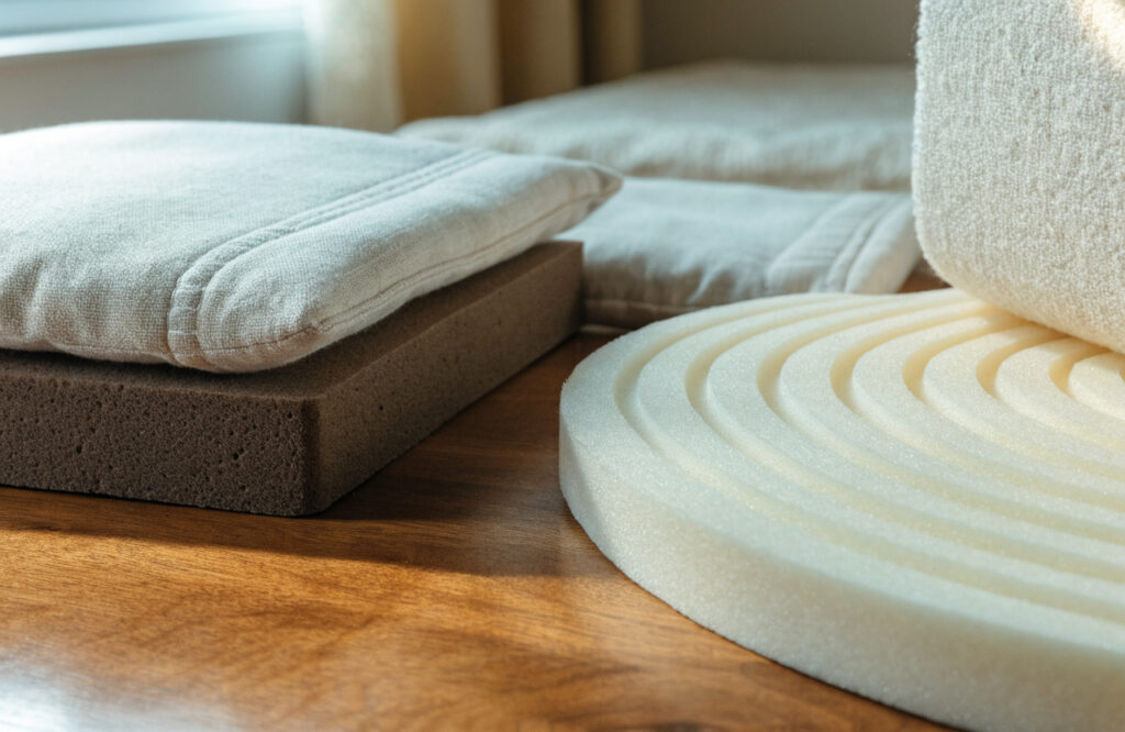 Orthopedic dog bed foam base with a washable cover and slab layers