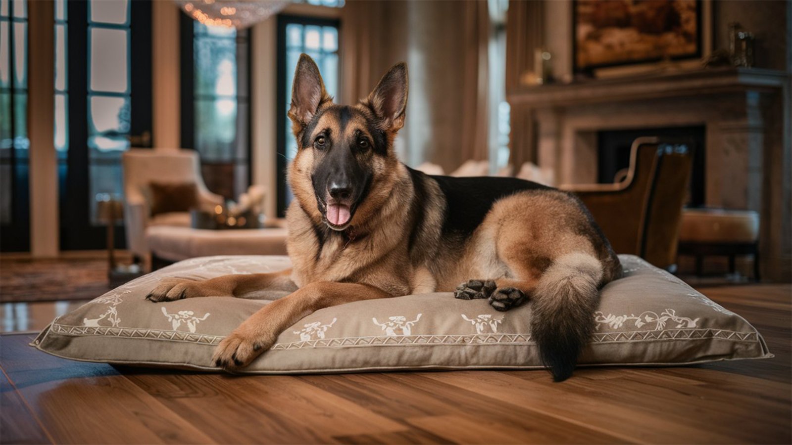 built in dog bed living room