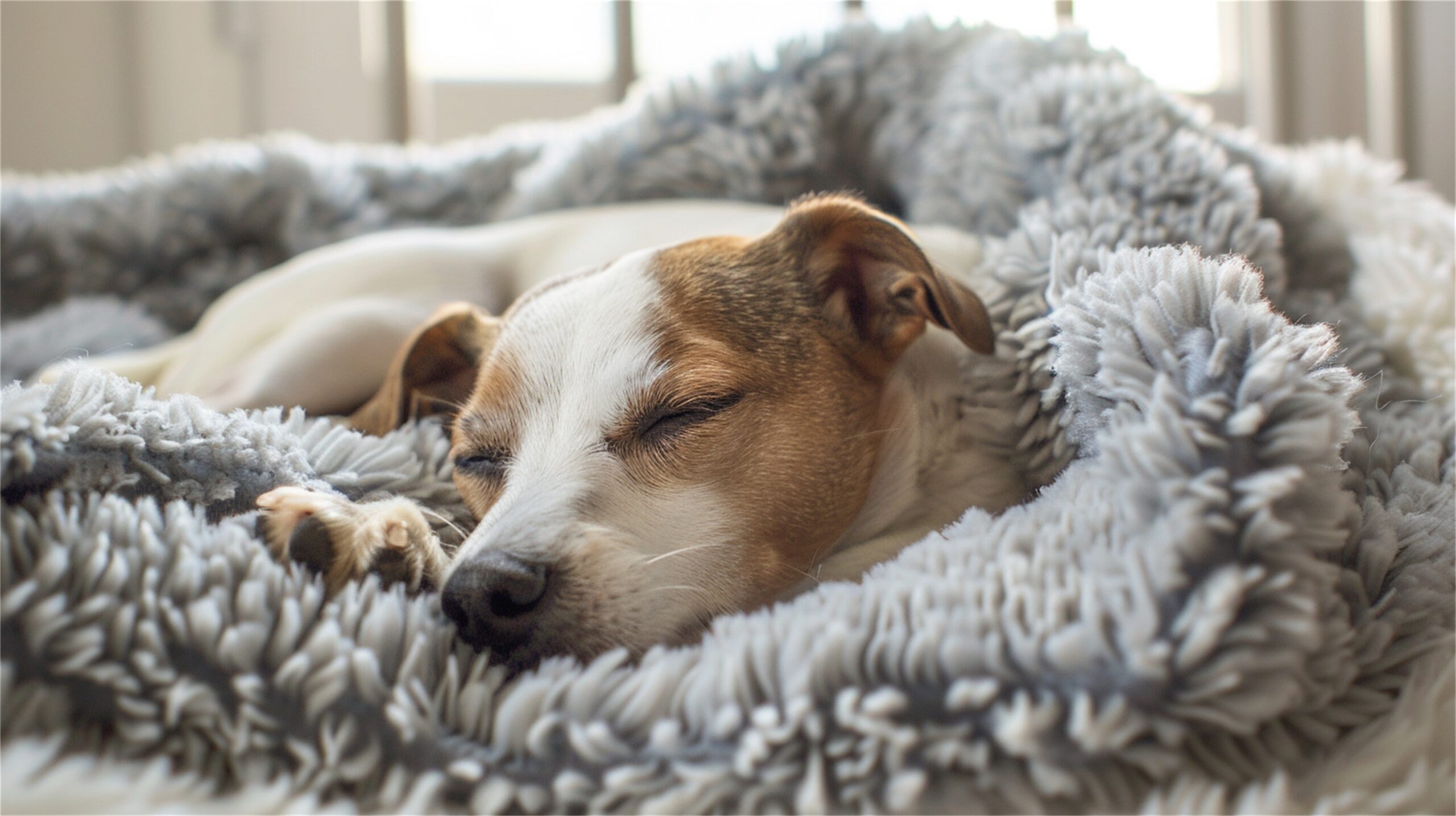 dog bed with blanket