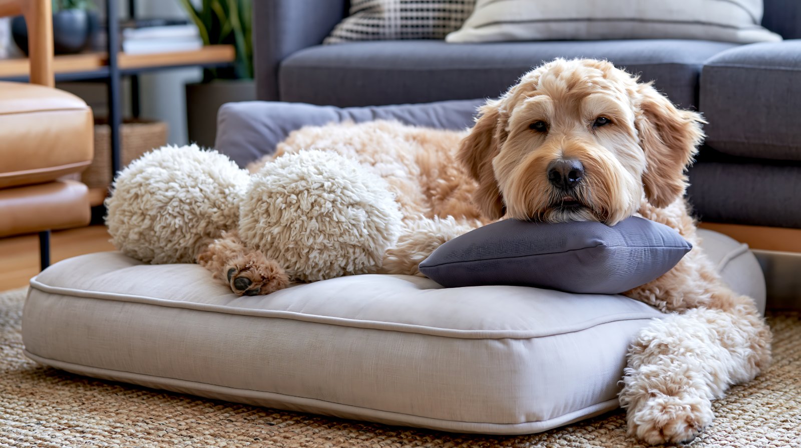 plush dog bed